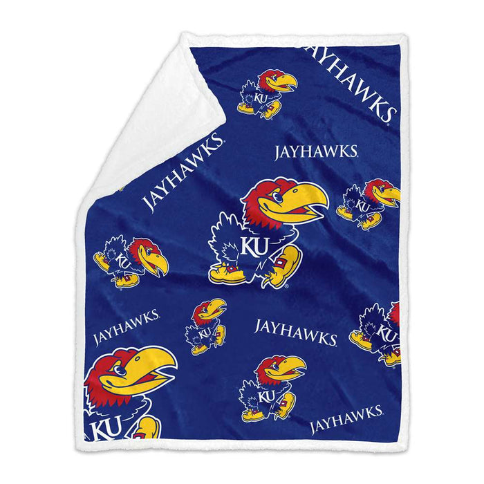 Kansas Jayhawks Plush Sherpa Blanket  50X60 inches 157-24S-4