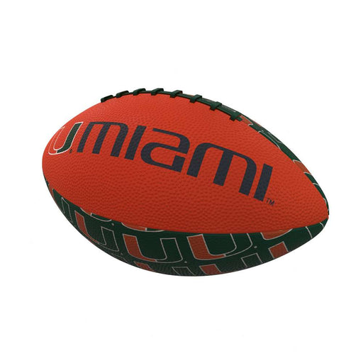 University of Miami Hurricanes Repeating Logo Youth Size Rubber Football