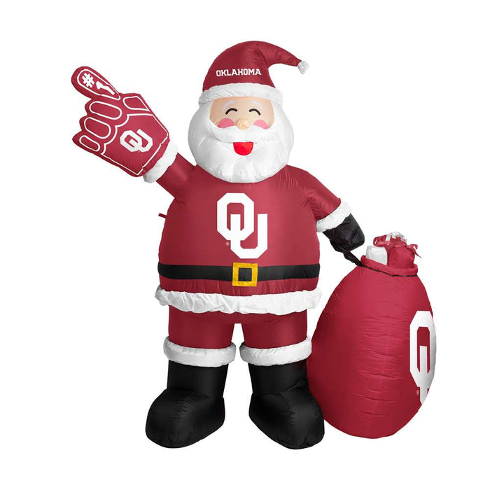 Oklahoma Sooners Inflatable Santa Claus 7 Ft Tall