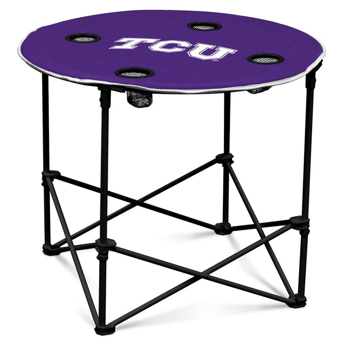 TCU Texas Christian University Horned Frogs Round Folding Table with Carry Bag  89