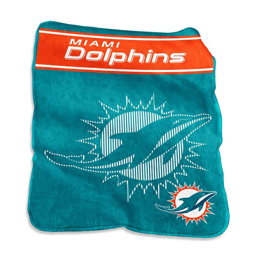 Miami Dolphins Large Raschel Throw Blanket 60X80 in.