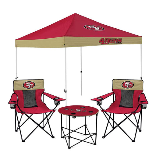 San Francisco 49ers Canopy Tailgate Bundle - Set Includes 9X9 Canopy, 2 Chairs and 1 Side Table