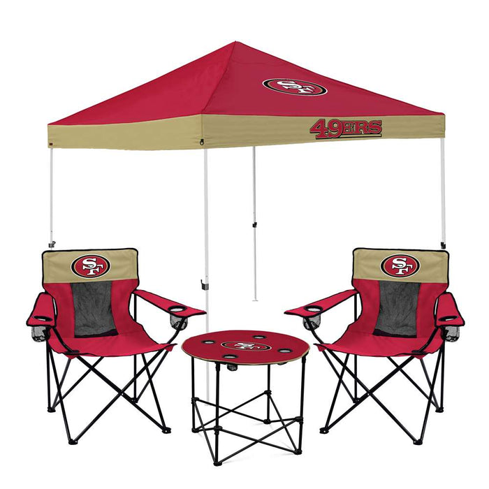 San Francisco 49ers Canopy Tailgate Bundle - Set Includes 9X9 Canopy, 2 Chairs and 1 Side Table