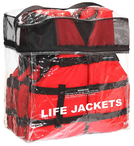 Airhead General Boating Life Vest Adult Red  4Pk