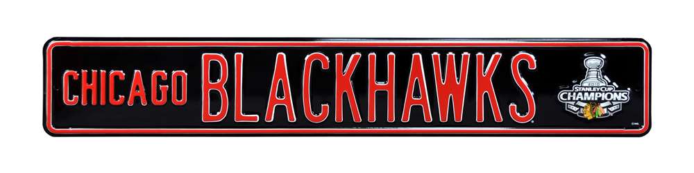 Chicago Blackhawks Steel Street Sign with Logo-2010 SC Champions  12