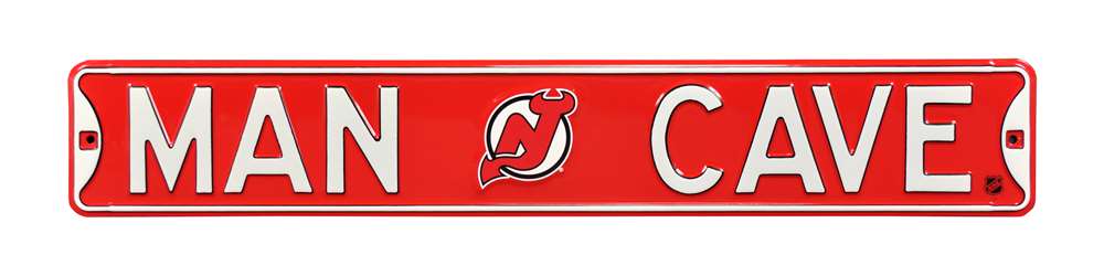 New Jersey Devils Steel Street Sign with Logo-MAN CAVE  10