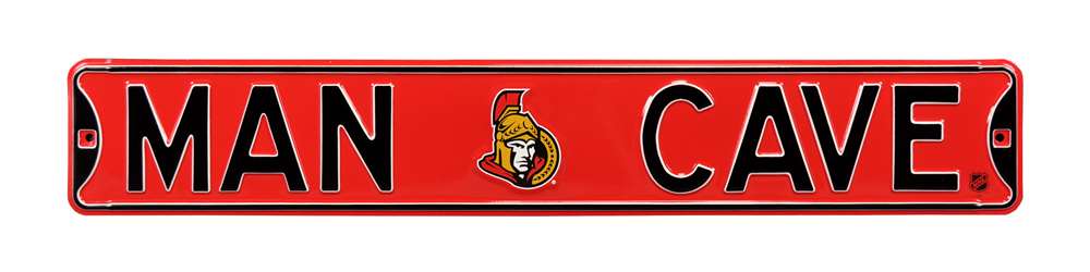 Ottawa Senators Steel Street Sign with Logo-MAN CAVE  30