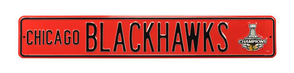 Chicago Blackhawks Steel Street Sign with Logo-2013 SC Champions  32