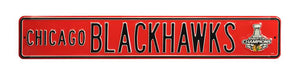 Chicago Blackhawks Steel Street Sign with Logo-2015 SC Champion  110