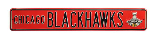 Chicago Blackhawks Steel Street Sign with Logo-2015 SC Champion  110