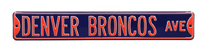 Denver Broncos Steel Street Sign-DENVER BRONCOS AVE  54