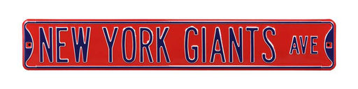 New York Giants Steel Street Sign-NEW YORK GIANTS AVE on Red  10