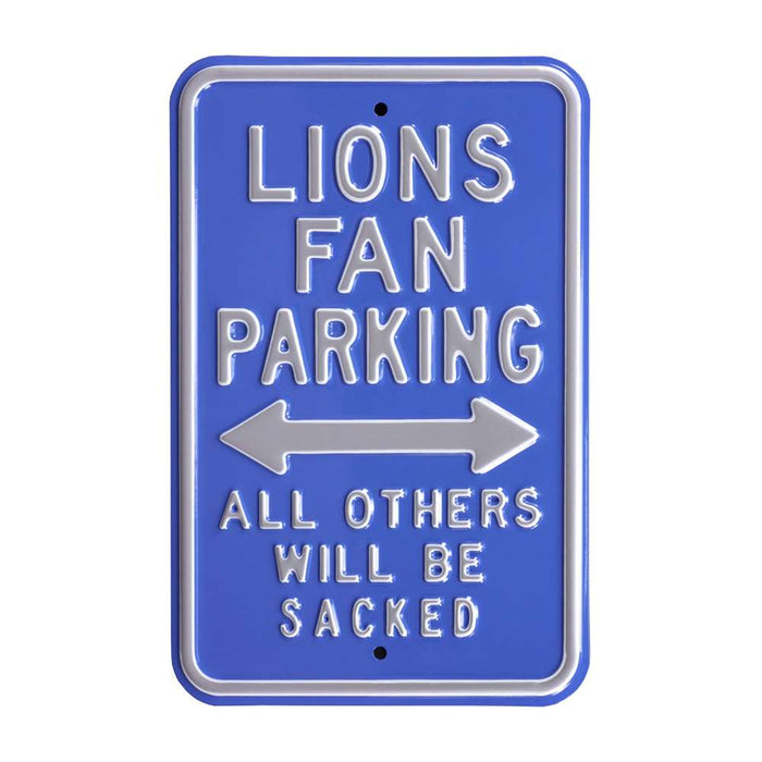 Detroit Lions Steel Parking Sign-ALL OTHERS WILL BE SACKED  44