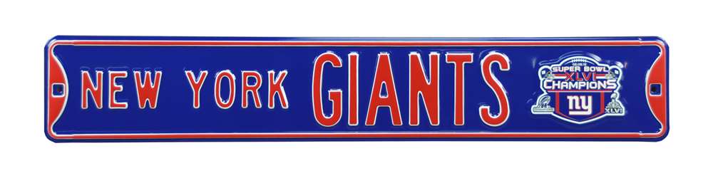 New York Giants Steel Street Sign with Logo-NEW YORK GIANTS SB-XLVI  29