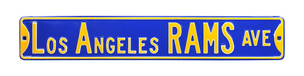 Los Angeles Rams Steel Street Sign-LOS ANGELES RAMS AVE (Royal/Gold)  43