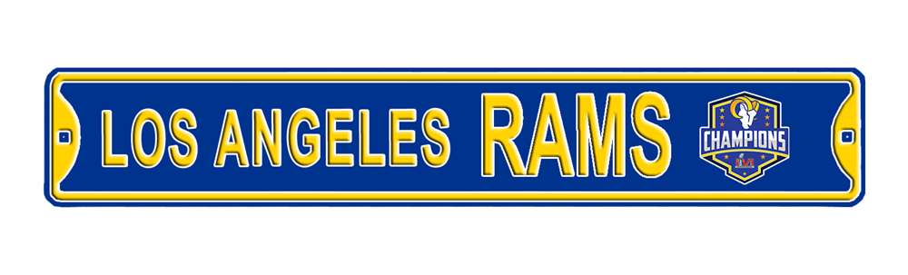 Los Angeles Rams Steel Street Sign with Logo-SB Champions  49