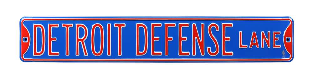 Detroit Pistons Steel Street Sign-DETROIT DEFENSE LANE  9