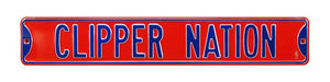 Los Angeles Clippers Steel Street Sign-LA CLIPPER NATION on Red  21