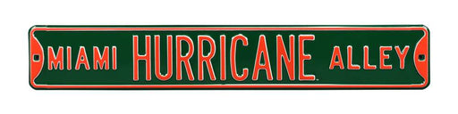 Miami Hurricanes Steel Street Sign-MIAMI HURRICANE ALLEY  117