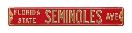 Florida State Seminoles Steel Street Sign-FSU SEMINOLES AVE on Maroon  26