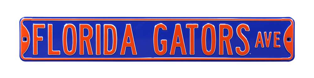 Florida Gators Steel Street Sign-FLORIDA GATORS AVE on Blue  161