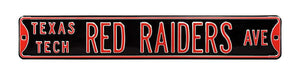 Texas Tech Red Raiders Steel Street Sign-TEXAS TECH RED RAIDERS AVE on Black  188