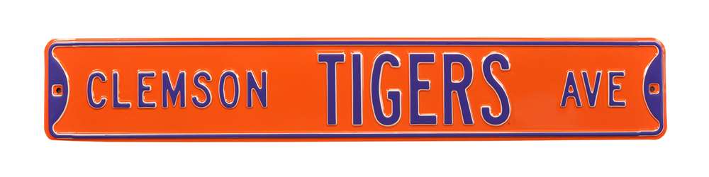 Clemson Tigers Steel Street Sign-CLEMSON TIGERS AVE  100