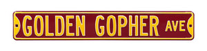 Minnesota Golden Gophers Steel Street Sign-GOLDEN GOPHER AVE  49