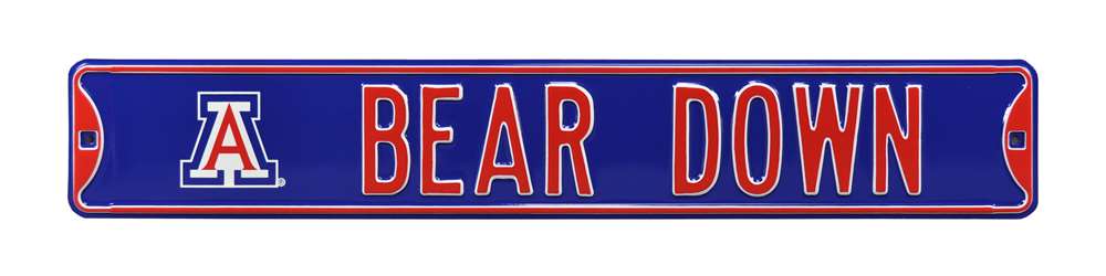 Arizona Wildcats Steel Street Sign with Logo-BEAR DOWN  34