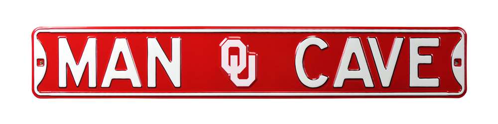 Oklahoma Sooners Steel Street Sign with Logo-MAN CAVE  57