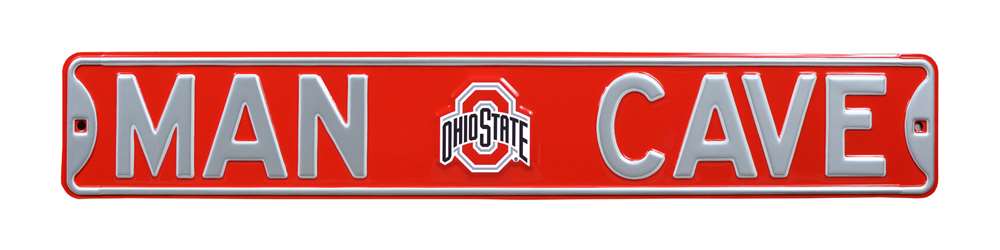 Ohio State Buckeyes Steel Street Sign with Logo-MAN CAVE  99