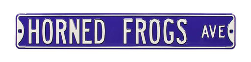 TCU Horned Frogs Steel Street Sign-HORNED FROGS AVE  90