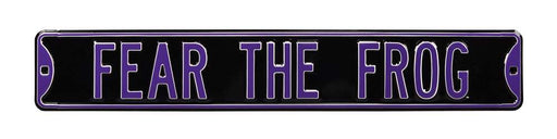 TCU Horned Frogs Steel Street Sign-FEAR THE FROG  90