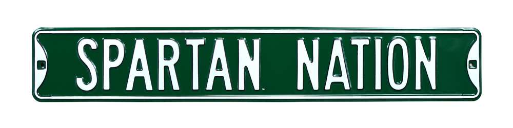 Michigan State Spartans Steel Street Sign-SPARTAN NATION  9