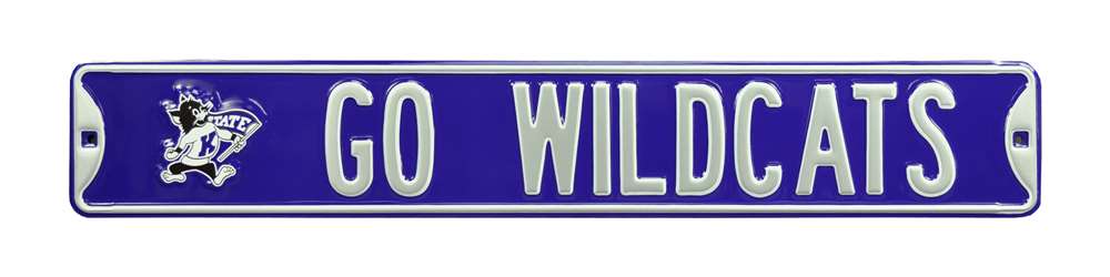 Kansas State Wildcats Steel Street Sign with Logo-GO WILDCATS!  19