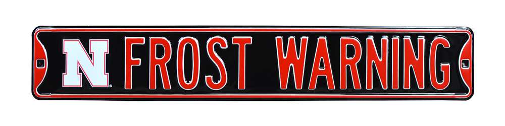 Nebraska Cornhuskers Steel Street Sign with Logo-FROST WARNING  5