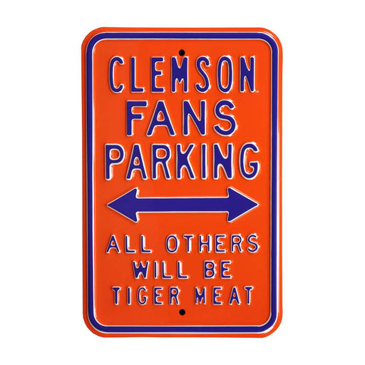 Clemson Tigers Steel Parking Sign-Tiger Meat  91