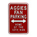 Texas A&M Aggies Steel Parking Sign-12th Man  236