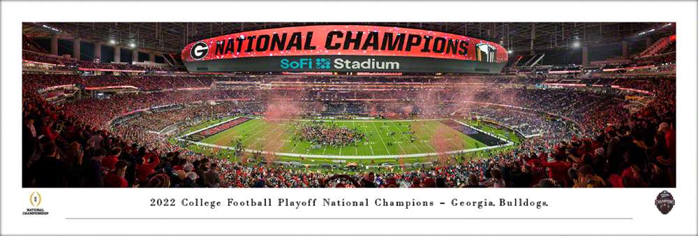 2023 College Football Playoff Back-to-Back National Champions Panoramic Picture - Georgia Bulldogs Unframed