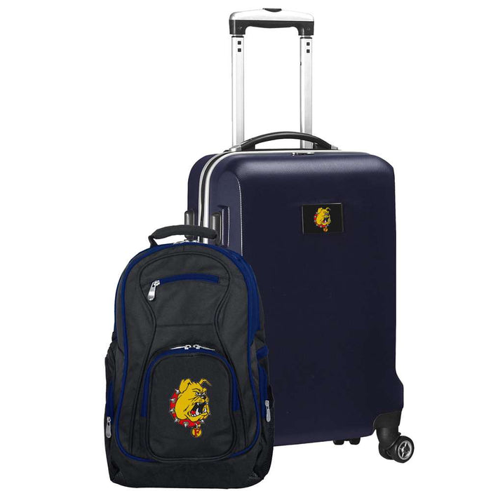 Ferris State Bulldogs Deluxe 2 Piece Backpack & Carry-On Set L104