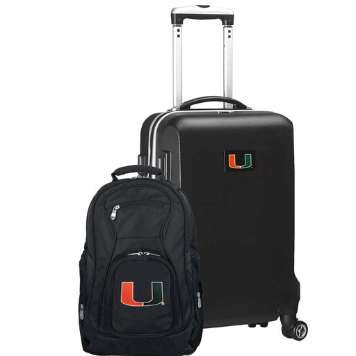 Miami Hurricanes Deluxe 2 Piece Backpack & Carry-On Set L104