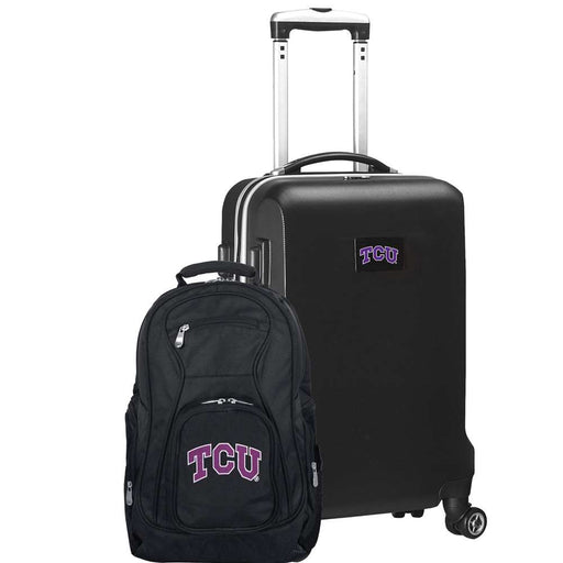 Texas Christian TCU Horned Frogs Deluxe 2 Piece Backpack & Carry-On Set L104