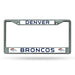 Denver Broncos Premium 12" x 6" Chrome Frame With Plastic Inserts - Car/Truck/SUV Automobile Accessory    