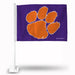 Clemson Tigers Purple Double Sided Car Flag -  16" x 19" - Strong Pole that Hooks Onto Car/Truck/Automobile    