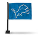 Detroit Lions Black Pole Double Sided Car Flag with Black Pole -  16" x 19" - Strong Pole that Hooks Onto Car/Truck/Automobile    