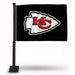 Kansas City Chiefs Black Pole Double Sided Car Flag with Black Pole -  16" x 19" - Strong Pole that Hooks Onto Car/Truck/Automobile    