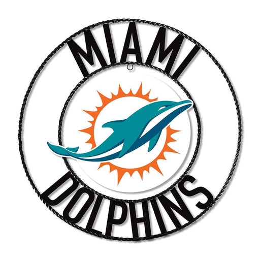 Miami Dolphins 24" Wrought Iron Wall Art