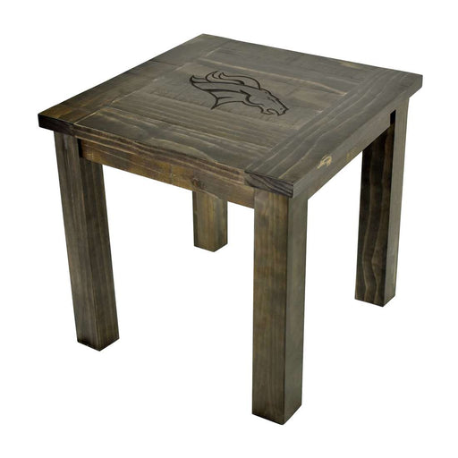 Denver Broncos Reclaimed Side Table