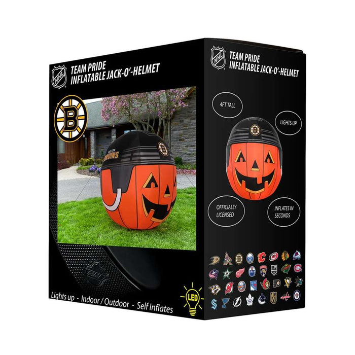 Boston Hockey Bruins Inflatable Jack-O'-Helmet Halloween Yard Decoration