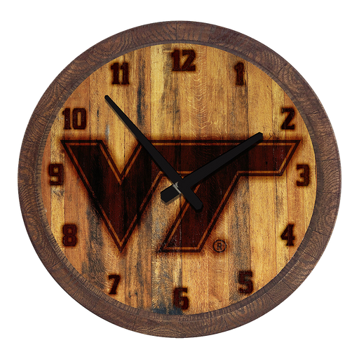 Virginia Tech Hokies Branded "Faux" Barrel Top Wall Clock  